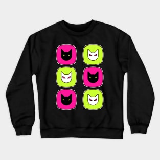 Cooly Colored Clever Cats Crewneck Sweatshirt